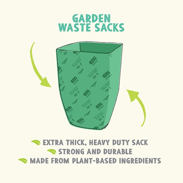 Garden Waste Sacks, Extra Thick, Heavy Duty Sack, Strong And Durable, Made From Plant-Based Ingredients